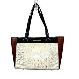 Vintage Brahmin Medium Arno- Halo Amado Tri-Color Leather Purse With Dust Bag